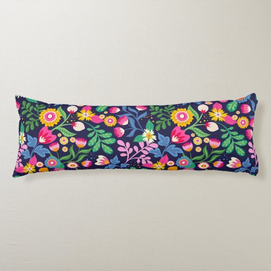 Exotische Hand Geschilderd Bloempatroon-48330 Lichaamskussen (Voorkant)