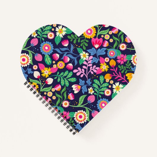 Exotische Hand Geschilderd Bloempatroon-48330 Notitieboek (Voorkant)