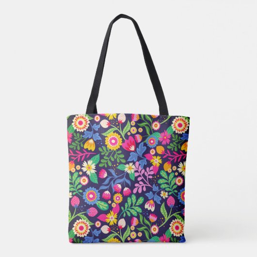 Exotische Hand Geschilderd Bloempatroon-48330 Tote Bag (Achterkant)