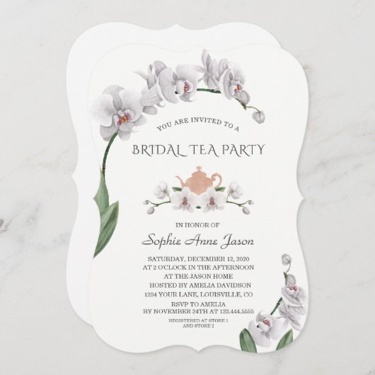 Exotische Hawaïaanse Witte Orchidee Bruids Thee Fe Kaart (Voorkant / Achterkant)