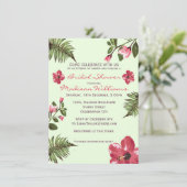 Exotische Hibiscus & Tropische Bladeren Vrijgezell Kaart (Staand voorkant)