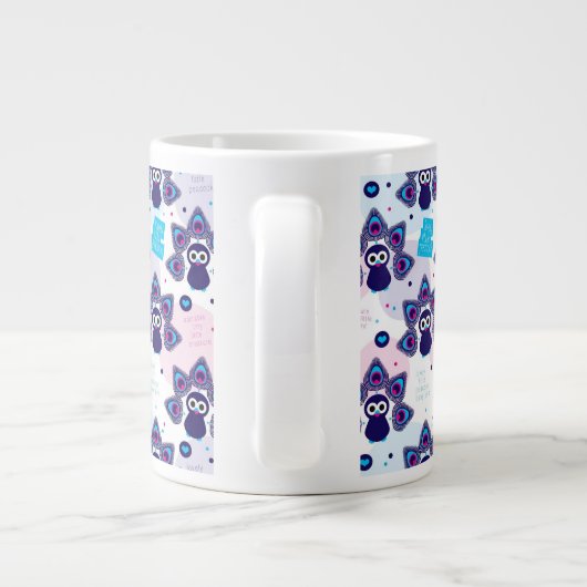 exotische india pauock patroon grote koffiekop (Achterkant)