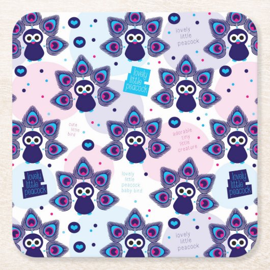 exotische india pauock patroon kartonnen onderzetters (Voorkant)