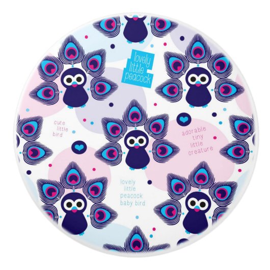 exotische india pauock patroon keramische knop (Voorkant)