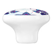 exotische india pauock patroon keramische knop (Zijkant)