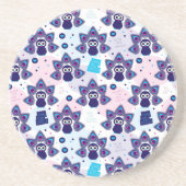 exotische india pauock patroon zandsteen onderzetter (Voorkant)