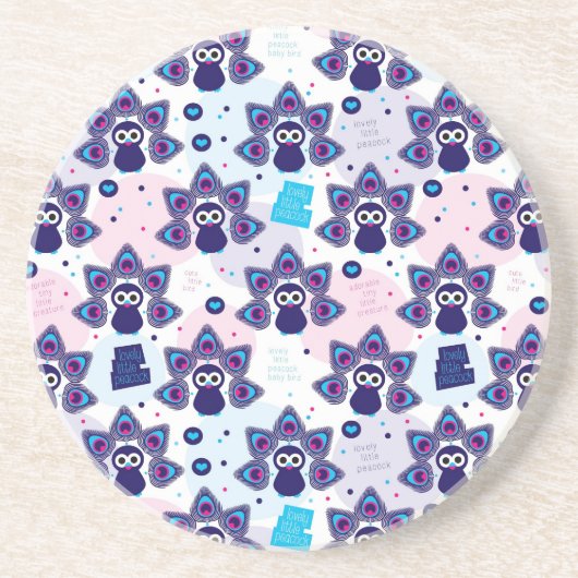 exotische india pauock patroon zandsteen onderzetter (Voorkant)