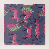 Exotische jachtluipaarden: kleurrijk  patroon. legpuzzel (Horizontaal)