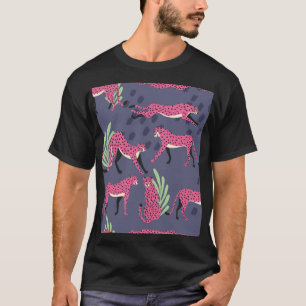 Exotische jachtluipaarden: kleurrijk patroon. t-shirt