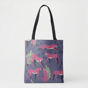 Exotische jachtluipaarden: kleurrijk  patroon. tote bag
