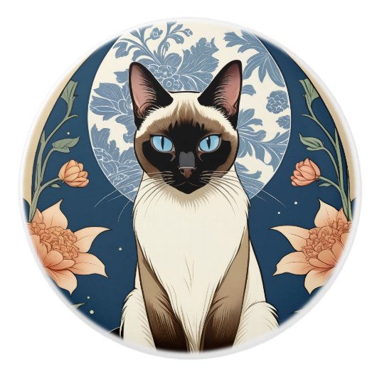 Exotische kat #1 keramische trek knop (Voorkant)