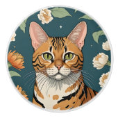 Exotische kat #8 Keramische trek Keramische Knop (Voorkant)