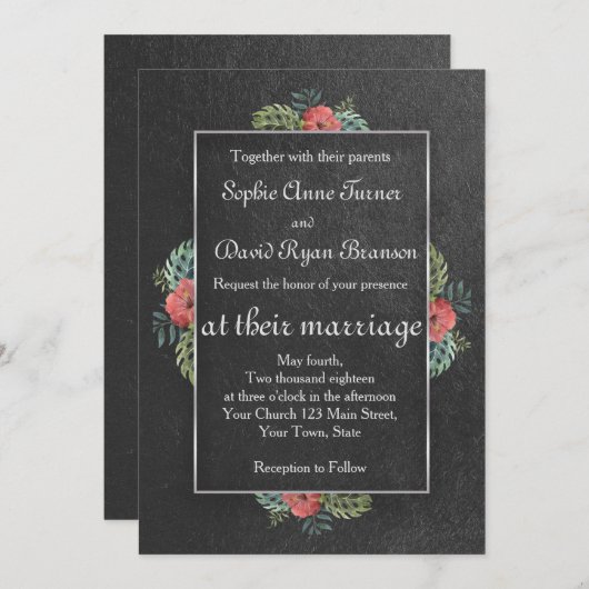 Exotische Kauai Tuin Bruiloft Uitnodiging (Voorkant / Achterkant)