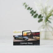 Exotische kleurige machine met zwarte strepen visitekaartje (Staand voorkant)