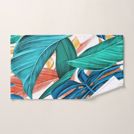 Exotische kleurige palmoverbladeren bad handdoek (Handdoek)