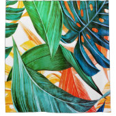 Exotische kleurige palmoverbladeren douchegordijn (Voorkant)