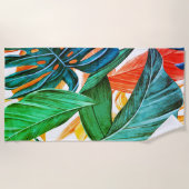 Exotische kleurige palmoverbladeren strandlaken (Voorkant)