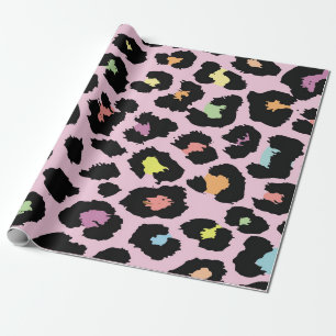 exotische kleurige, wilde luipaard cadeaupapier