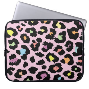 exotische kleurige, wilde luipaard laptop sleeve