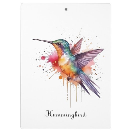 Exotische kleurrijke kolibrie aanpasbaar klembord (Achterkant)