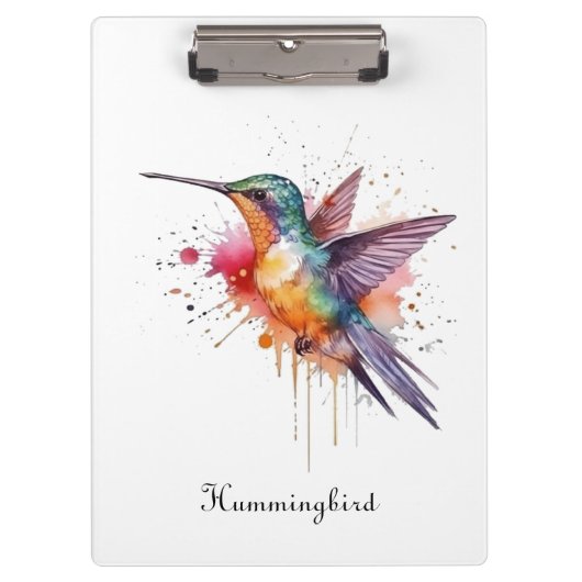 Exotische kleurrijke kolibrie aanpasbaar klembord (Voorkant)