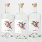 Exotische kleurrijke kolibrie aanpasbaar likeurfles etiket (Flessen)