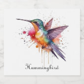 Exotische kleurrijke kolibrie aanpasbaar likeurfles etiket (Enkel label)