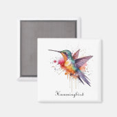 Exotische kleurrijke kolibrie aanpasbaar magneet (Voorkant / Achterkant)