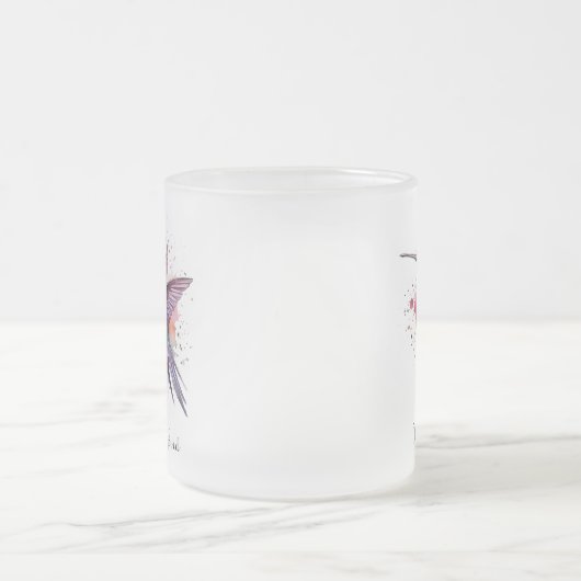 Exotische kleurrijke kolibrie aanpasbaar matglas koffiemok (Center)