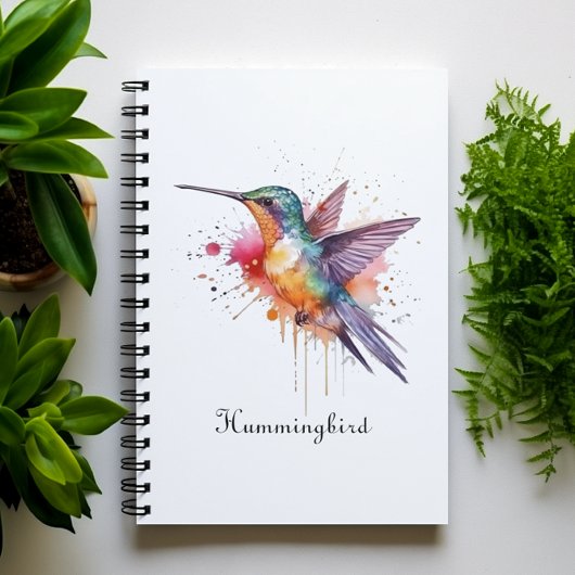 Exotische kleurrijke kolibrie aanpasbaar notitieboek