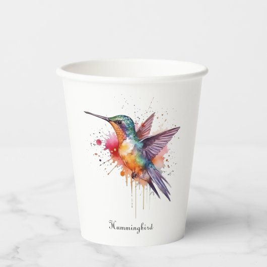 Exotische kleurrijke kolibrie aanpasbaar papieren bekers (Voorkant)
