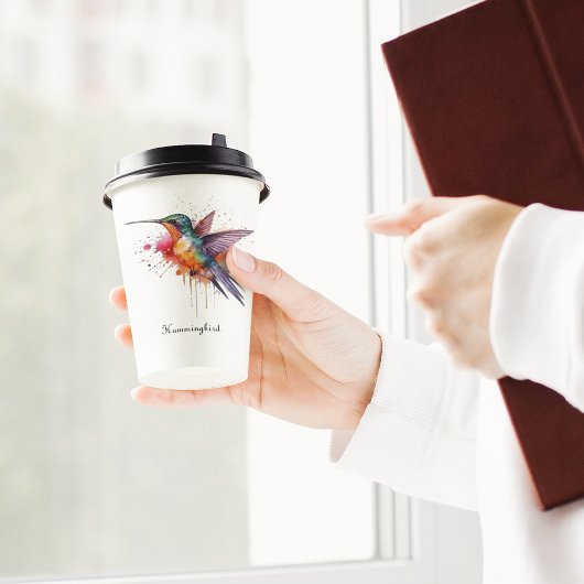 Exotische kleurrijke kolibrie aanpasbaar papieren bekers