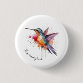 Exotische kleurrijke kolibrie aanpasbaar ronde button 3,2 cm (Voorkant)