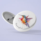 Exotische kleurrijke kolibrie aanpasbaar ronde button 3,2 cm