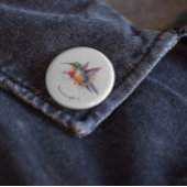 Exotische kleurrijke kolibrie aanpasbaar ronde button 3,2 cm