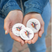 Exotische kleurrijke kolibrie aanpasbaar ronde button 3,2 cm