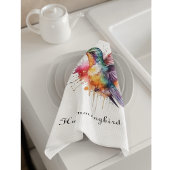 Exotische kleurrijke kolibrie aanpasbaar theedoek