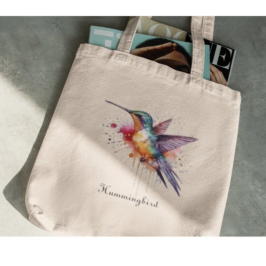 Exotische kleurrijke kolibrie aanpasbaar tote bag