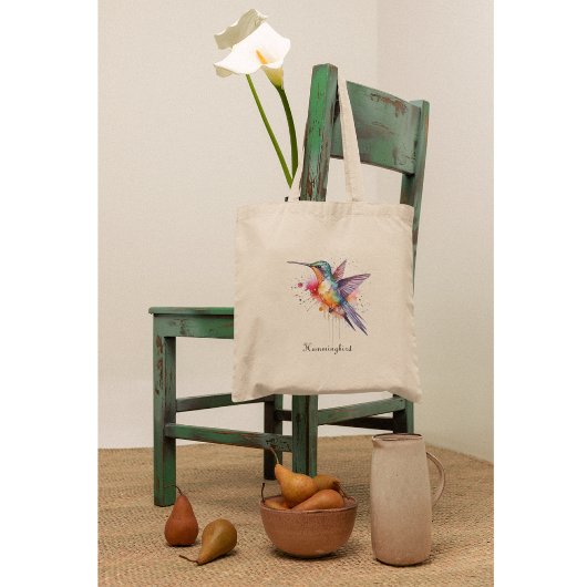 Exotische kleurrijke kolibrie aanpasbaar tote bag