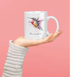 Exotische kleurrijke kolibrie aanpasbaar tweekleurige koffiemok