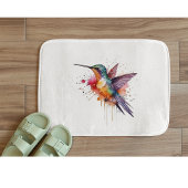 Exotische kleurrijke kolibrie in waterverf badmat