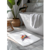 Exotische kleurrijke kolibrie in waterverf badmat