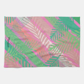 Exotische kleurrijke palmbladeren monogrammed theedoek (Horizontaal)
