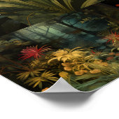 Exotische kleurrijke tijger in Forest Art Collage Poster (Hoek)