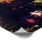 Exotische kleurrijke tijger in Forest Art Collage Poster (Hoek)