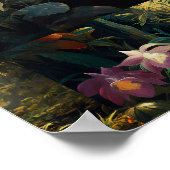 Exotische kleurrijke tijger in Forest Art Collage Poster (Hoek)