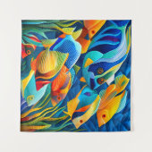 Exotische kleurrijke tropische vissen in koraalrif wandkleed (Voorkant (horizontaal))