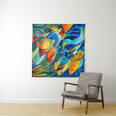 Exotische kleurrijke tropische vissen in koraalrif wandkleed (In Situ (horizontaal))