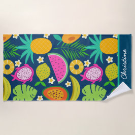 Exotische Kleurrijke Tropische Vruchten Custom Strandlaken