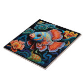 Exotische kleurrijke vis tegeltje (Zijkant)